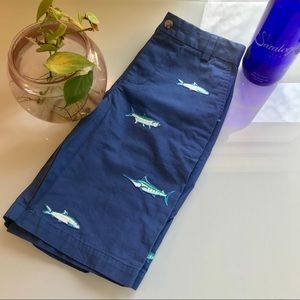 Vineyard Vines Navy Fish Embroidered Shorts